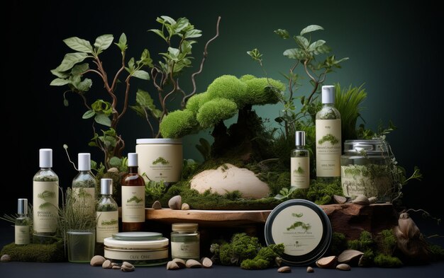 Photo image for business natural cosmetics concept for stores organic cosmetics for healthy living