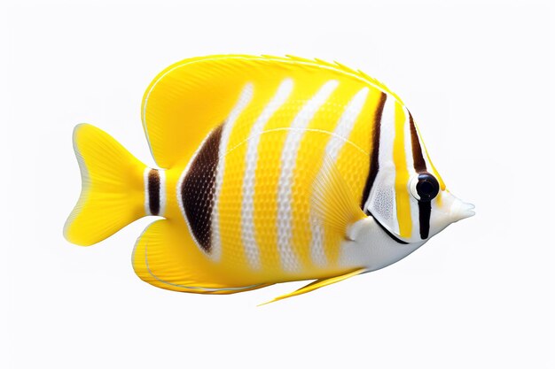 Image of butterflyfish on white background Fish Undersea animals Illustration Generative AI