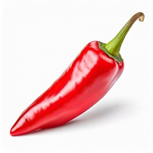 The image captures the vibrant red hue of a solitary chili pepper