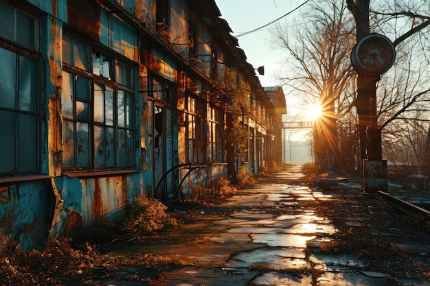 Photo an image capturing the essence of soviet urban life in the 1980s focusing on buildings streets and courtyards