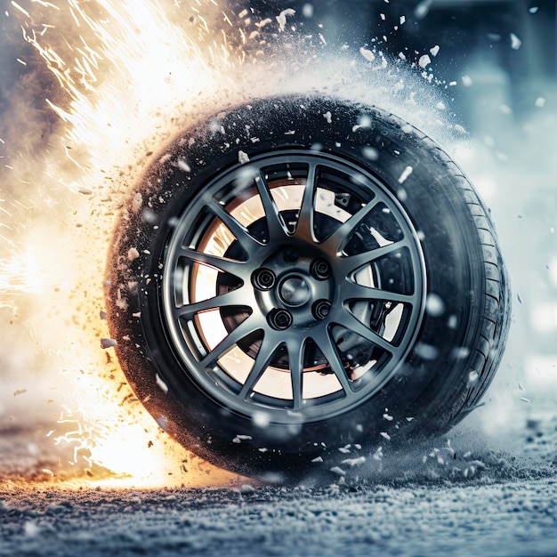 image of a car tire performing