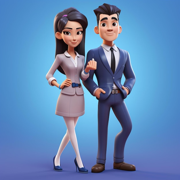 Photo image of a cartoon character of a man and a woman