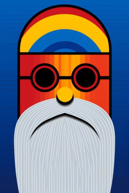 An image of a cartoon santa claus looking blue and yellow 62