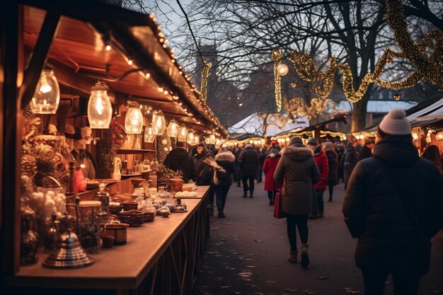Изображение очаровательного рождественского рынка