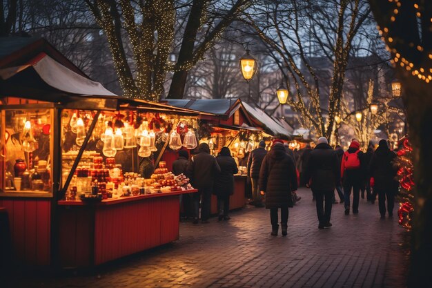 Photo an image of a charming christmas market