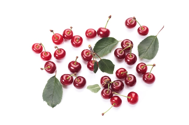 Image cherries on a white surface.