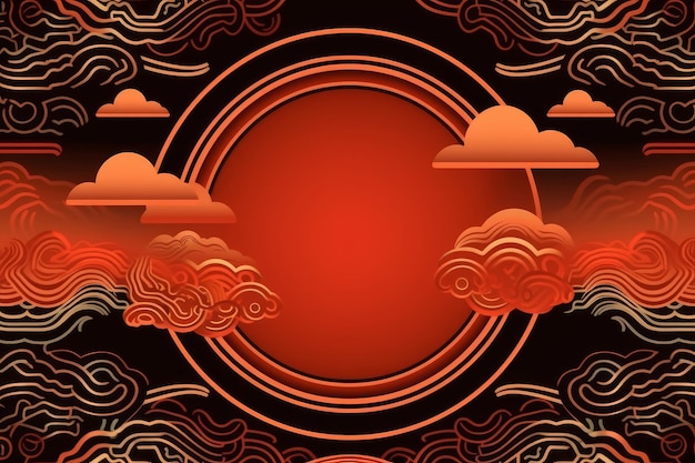 Photo image of chinese festive theme border background generative ai