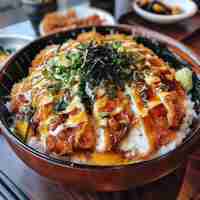 Photo image of chinese food that katsudon and good apply for book menu