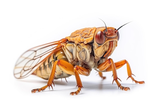 Image of a cicada on white background Insect Wildlife Animals Illustration Generative AI