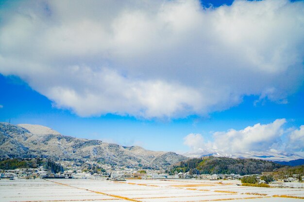 Image of the city of Fukushima covered with snow Shooting Location Fukushima Prefecture