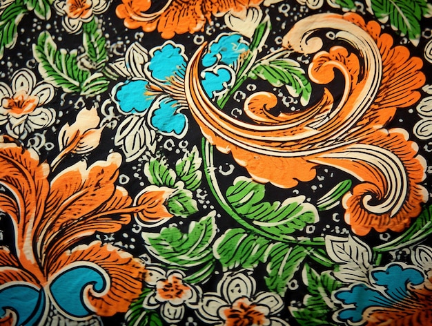 Image of Classic batik pattern on fabric