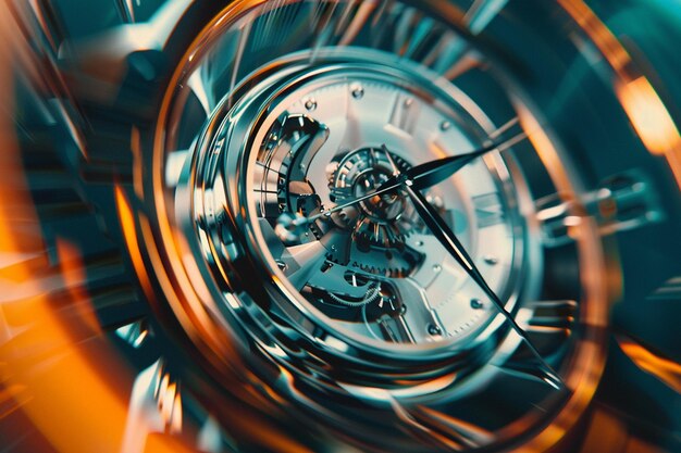 Photo image of a clock with hands spinning out of contro