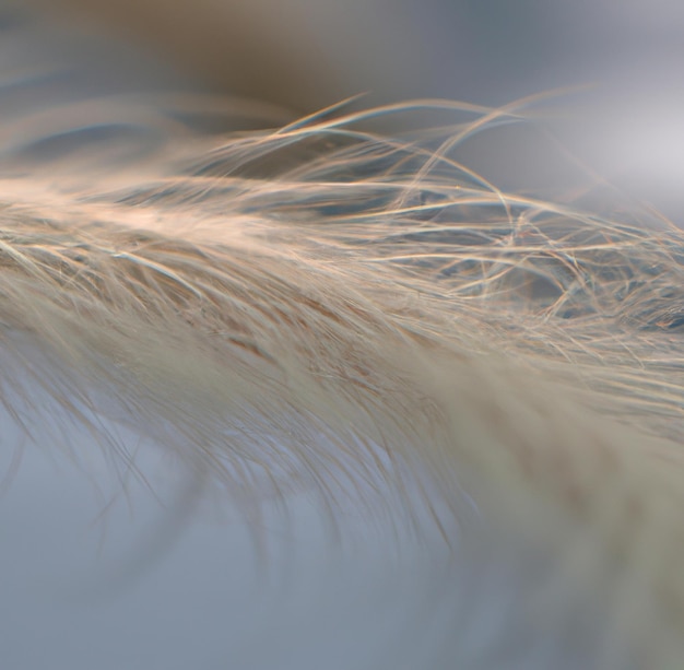 Image of close up of white wisp on grey background