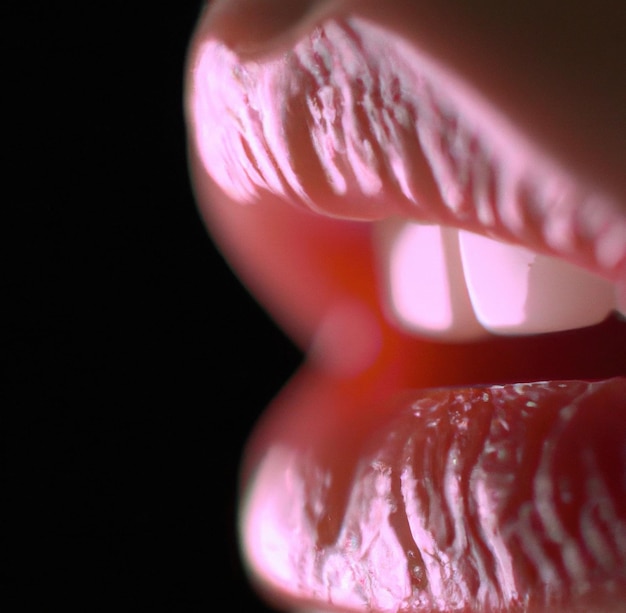 Image of close up of woman's pink lips