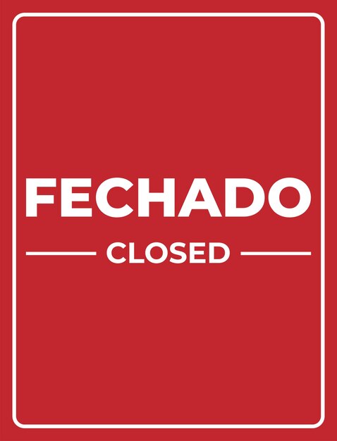 Photo image of closed sign in portuguese