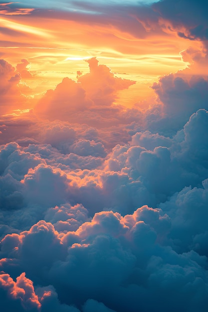 An image of clouds and the sky at sunset