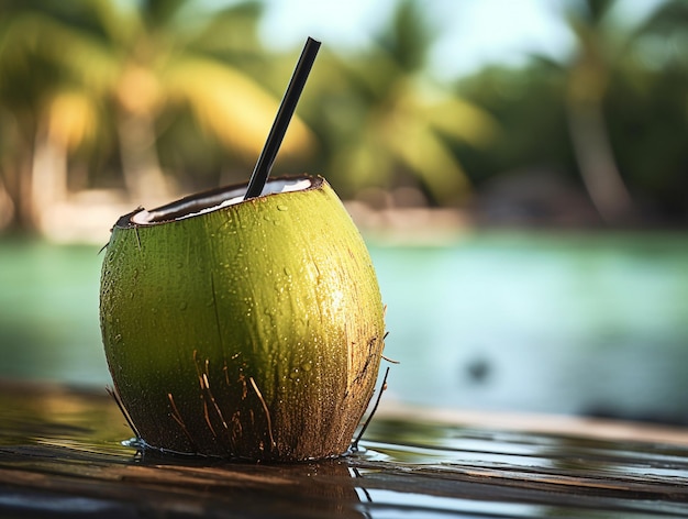 Foto immagine di cocco in spiaggia