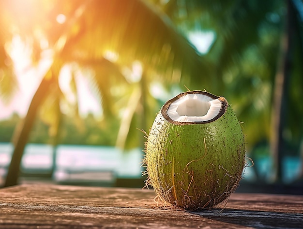 Image of coconut in the beach