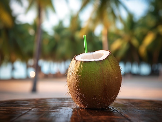 해변에서 코코넛의 이미지