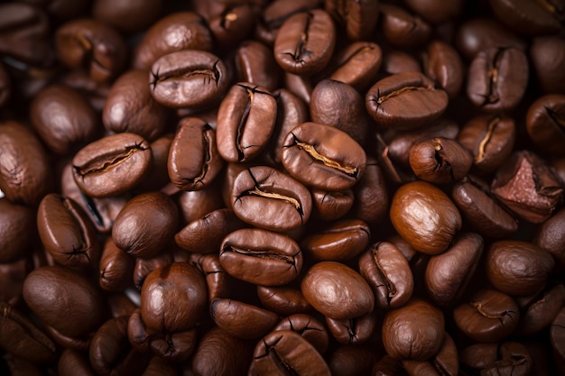 An image of coffee beans up close Generative AI