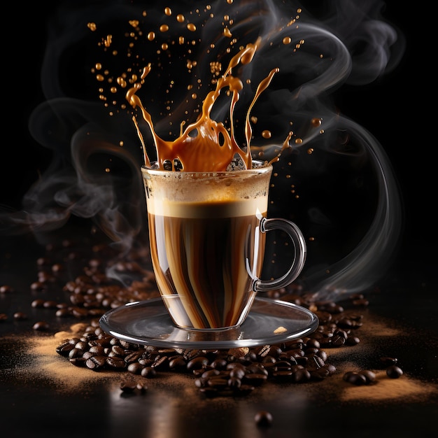 image of the coffee in style of product photography International Coffee Day Generative AI