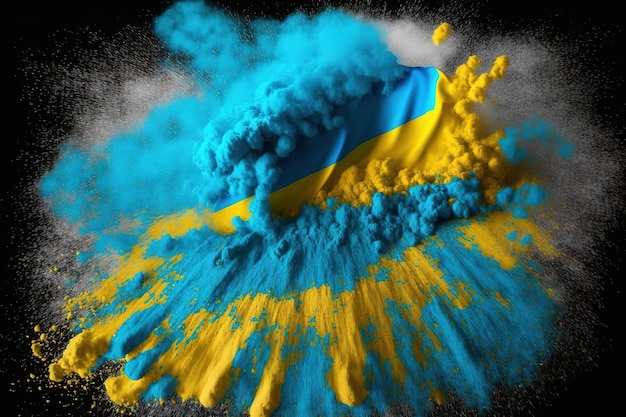 Image of color powder splash and explosion abstract art