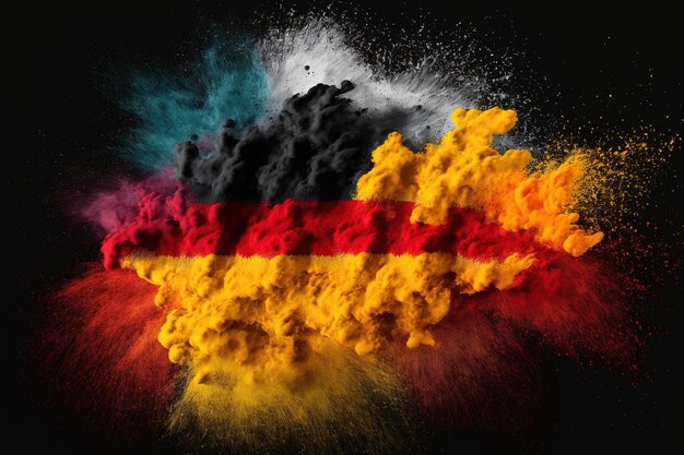 Image of color powder splash and explosion abstract art