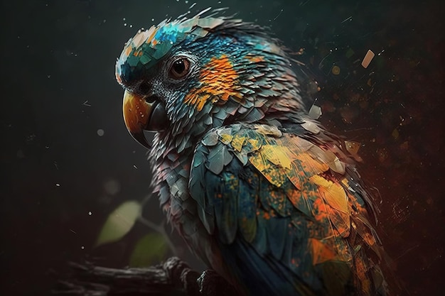 Image of colorful parrot Pet Animal Bird Illustration Generative AI