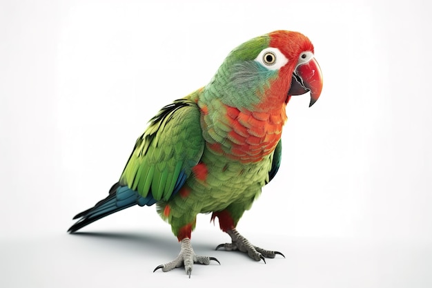 Image of colorful parrot on white background Pet Wildlife Animals illustration Generative AI