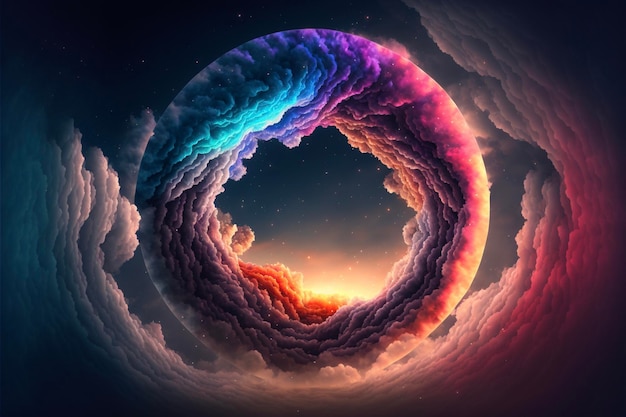 An image of a colorful swirl in the sky generative ai