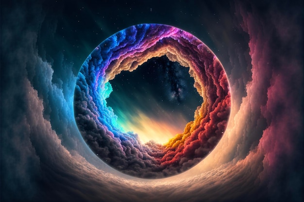 An image of a colorful vortex in the sky generative ai