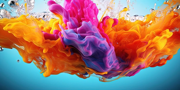 an image of colorful water splashing of ink in the style of layered forms