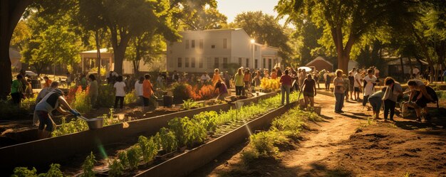 Foto immagine di un progetto di giardino comunitario