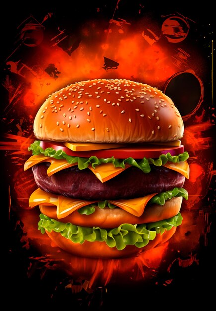 image of a complete super burger