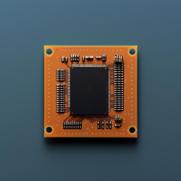 изображение чипа процессора на синем фоне