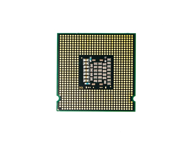 Image of cpu processor chip on white 