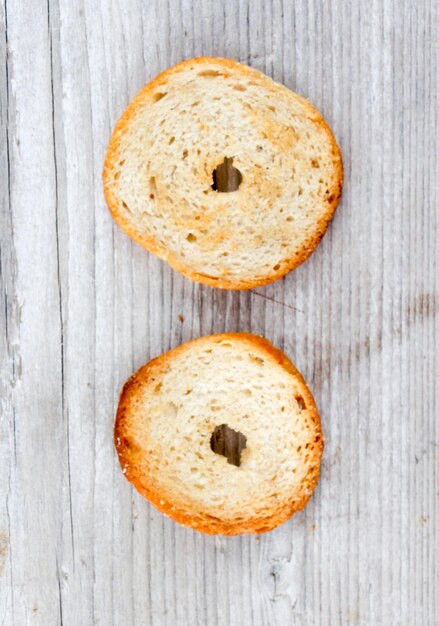 image of crispy bake rolls on wood background