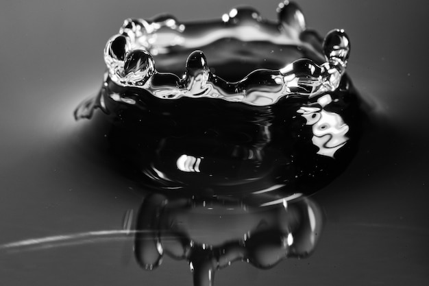 Image of Crown of black and white created from a falling water drop