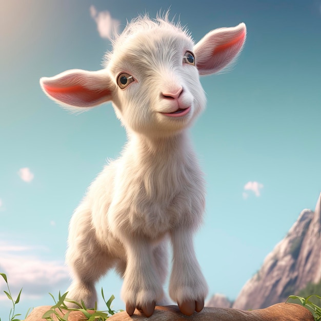 Image of cute baby goat