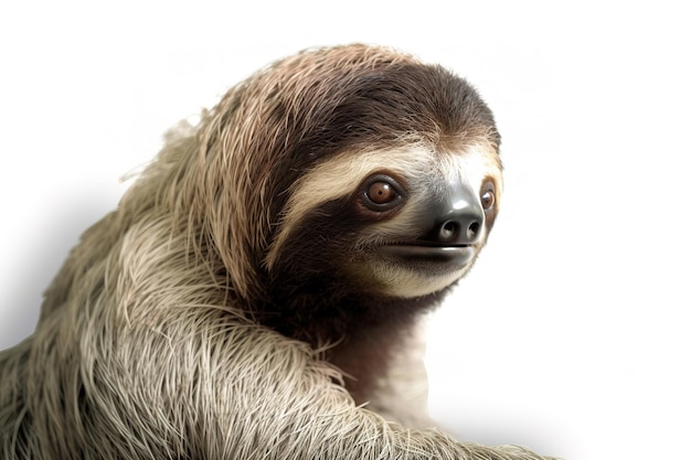 Image of a cute sloth on white background Wildlife Animals Illustration Generative AI