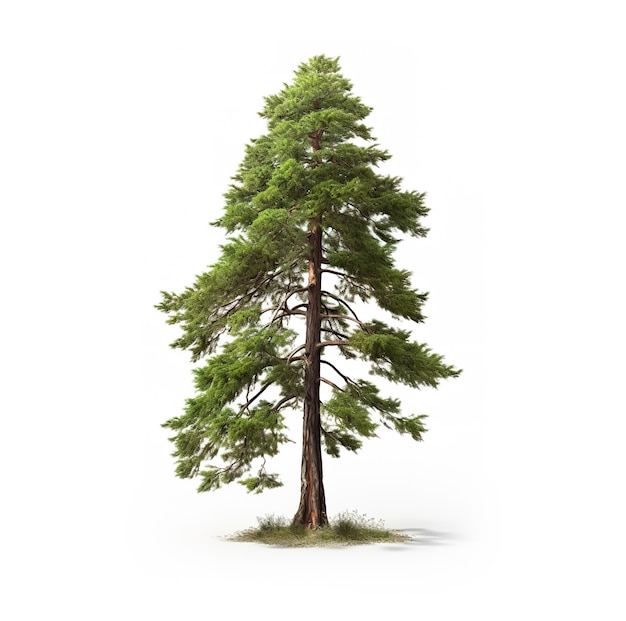 Photo image of cypress tree on white background nature illustration generative ai