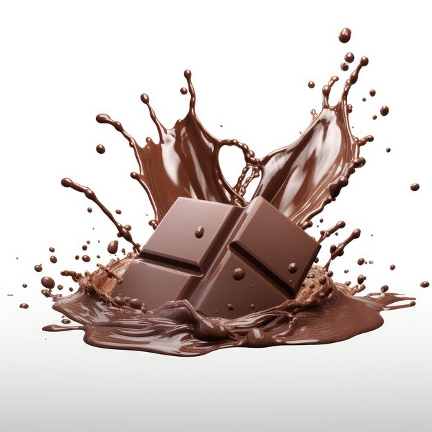 Image of dark Chocolate splash isolated on white background