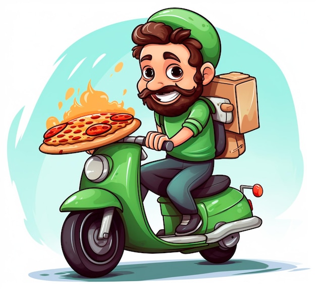 image of delivery man with motorbike