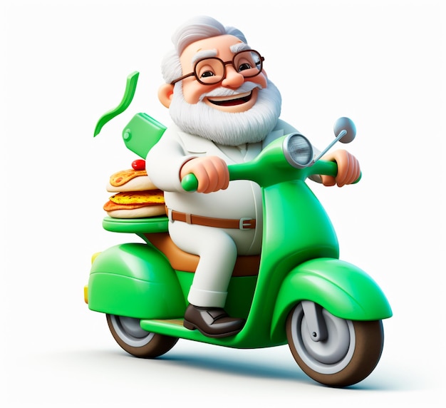image of delivery man with motorbike