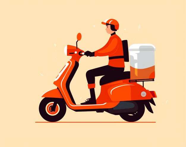 image of delivery man with motorbike