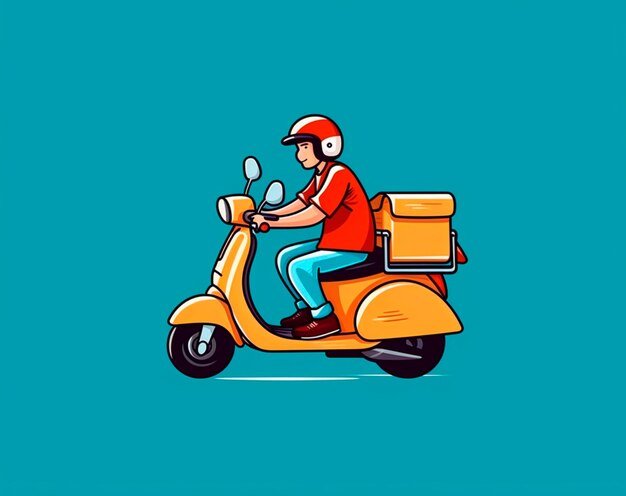 image of delivery man with motorbike