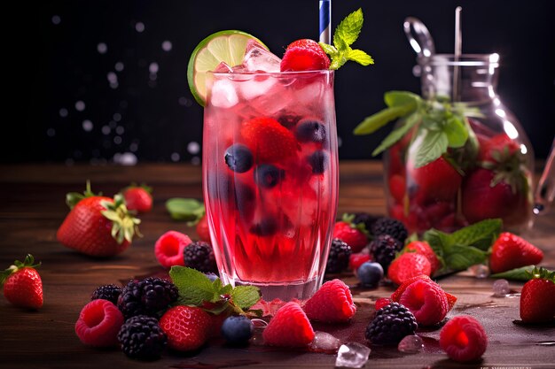 Image depicting a delightful blend of berries served