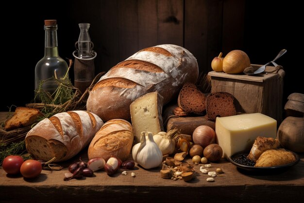 Image Depicting Various Ingredients Such As Bread