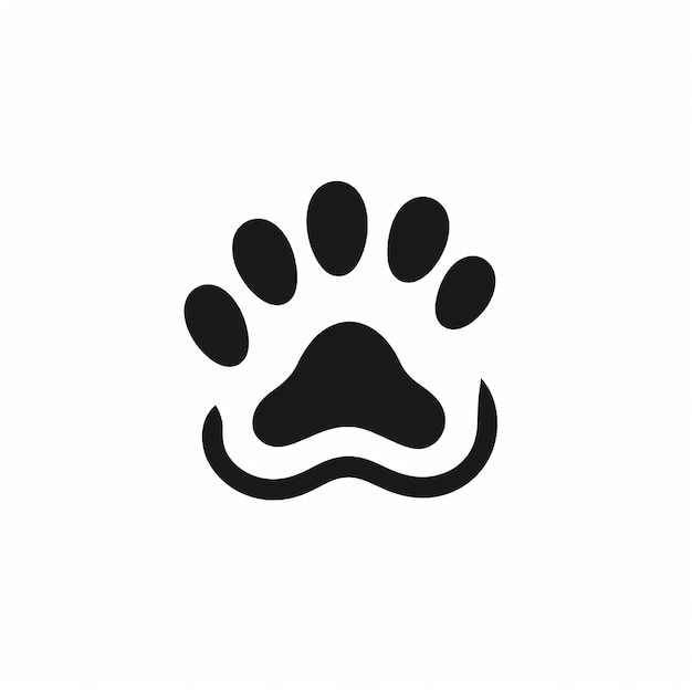 Photo the image depicts a simple black and white logo representing pet care