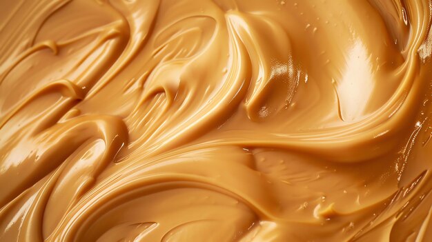 Photo image description a closeup image of a creamy delicious caramel sauce the sauce is thick and glossy and has a rich buttery flavor